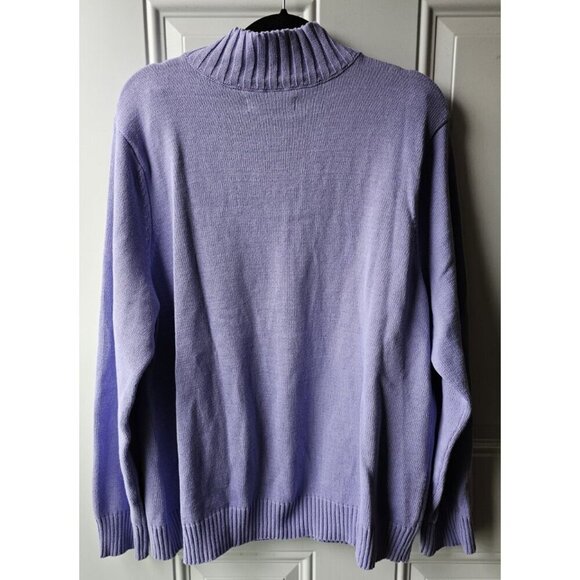 Karen Scott Women's Purple Cotton Zip-Neck Sweater XXL 100% Cotton - Picture 9 of 14
